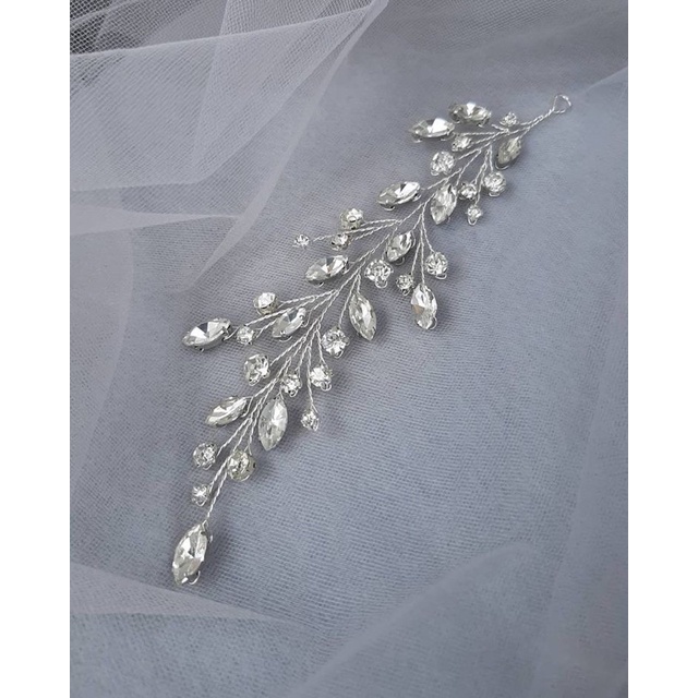 Cài tóc cô dâu ốp bên hình chiếc lá phong cách châu âu