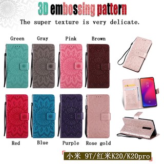 Bao da hình hoa hướng dương cho điện thoại Xiaomi Mi 9T/Redmi K20/K20 Pro