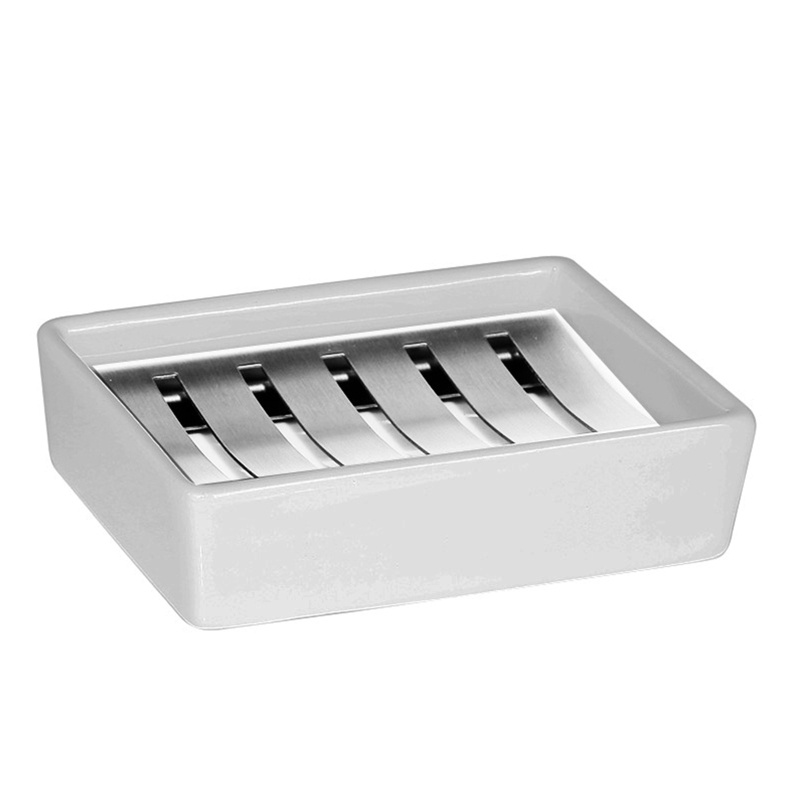 Giá Đỡ Xà Phòng Hai Tầng Bằng Gốm Sứ Để Ráo Nước Cho Nhà Tắm