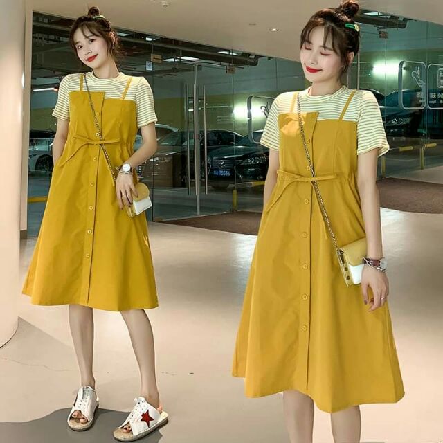 Váy yếm bigsize liền thân.( Bầu vẫn bon chen)