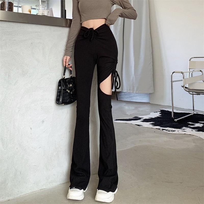 Quần ống loe thiết kế rỗng lưng cao thời trang xuân thu 2022 dành cho nữ | BigBuy360 - bigbuy360.vn