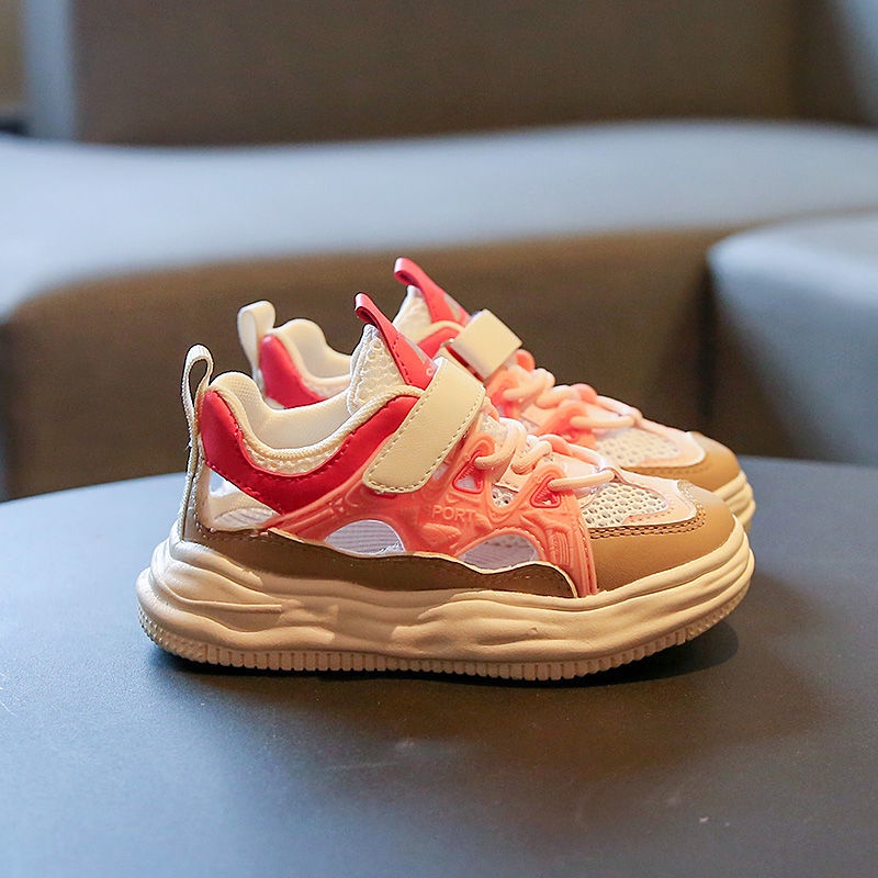 Giày Thể Thao Đế Mềm Phối Lưới Thoáng Khí Thoải Mái Phong Cách Hàn Quốc Thời Trang Mùa Hè Cho Bé Trai Và Gái