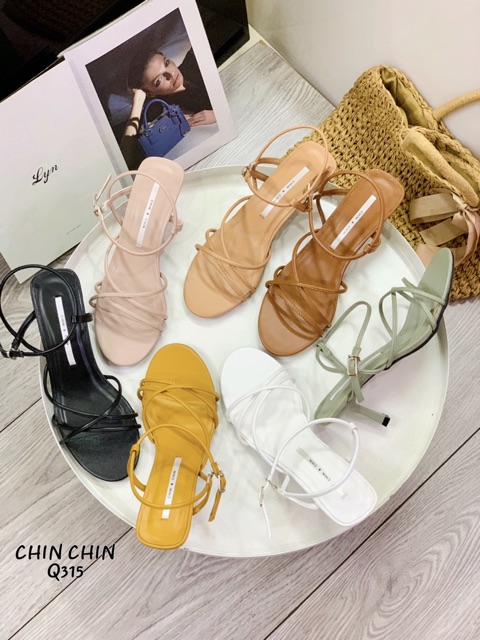 SANDAL NỮ CHIN CHIN QUAI MẢNH CHÉO GÓT LOE 6P