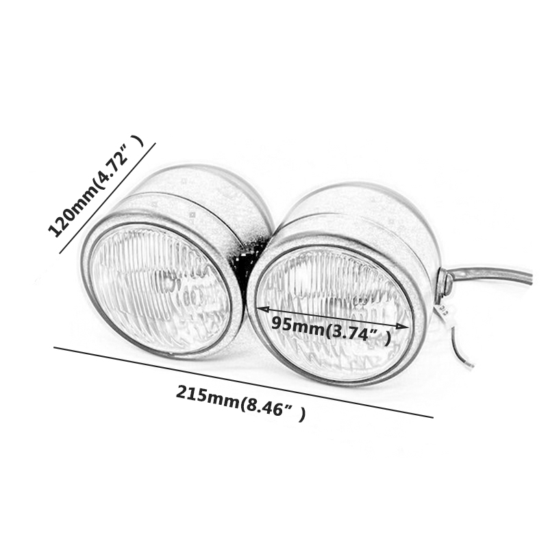 Đèn Pha Đôi Cho Xe Mô Tô Harley Cafe Racer