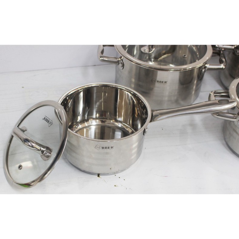 Đặt shope giảm ngay 399000 Bộ nồi Đức 5 món Arber Dolphin - Inox cao cấp an toàn cho sức khỏe, Vung kính cường lực