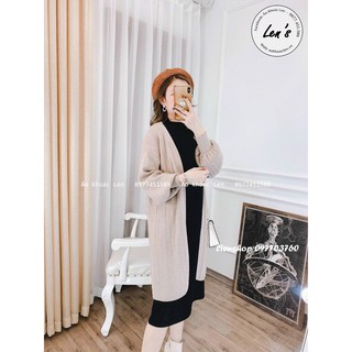Áo khoác len cardigan nữ dáng dài tay phồng mịn đẹp