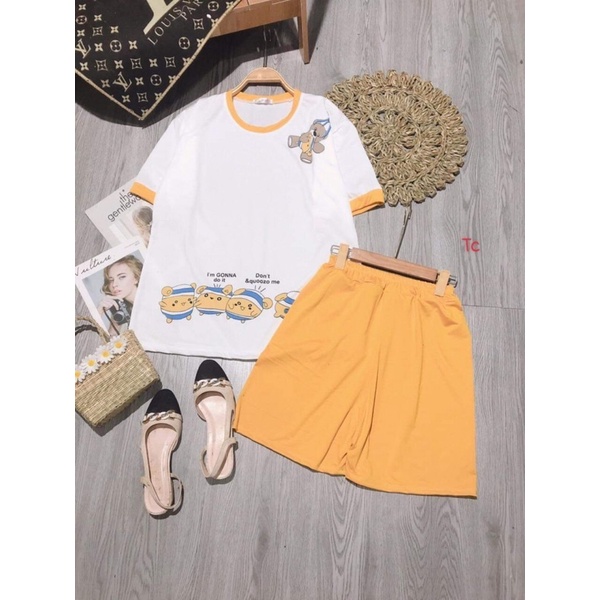 Bộ đùi gấu vai viền vàng TC6