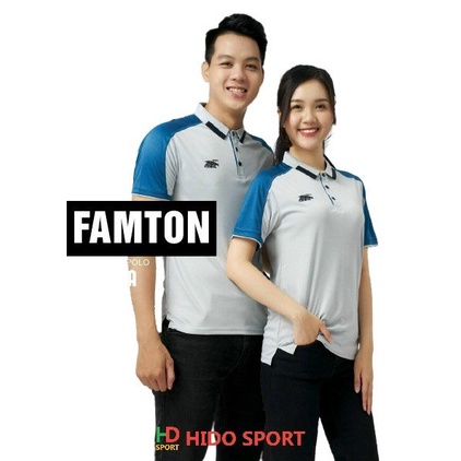 Áo thể thao RIKI POLO FAMTON màu xám CÓ IN tên số