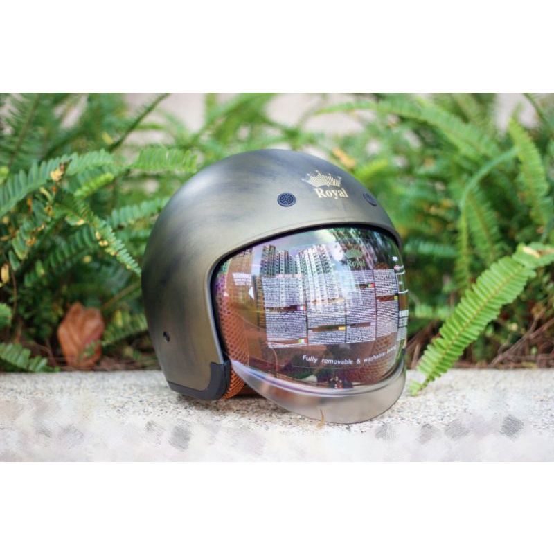 Nón bảo hiểm 3/4 kính âm M139 màu đồng xước - Mũ bảo hiểm Royal M139 BH 12 tháng
