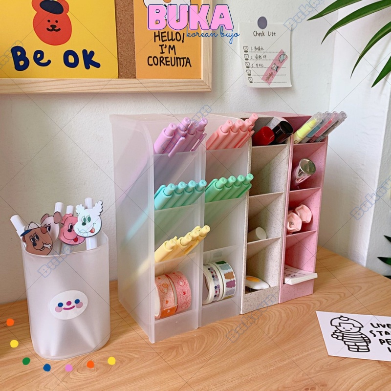 Ống bút đa năng, ống cắm bút BW Buka decor bàn học dụng cụ văn phòng phẩm