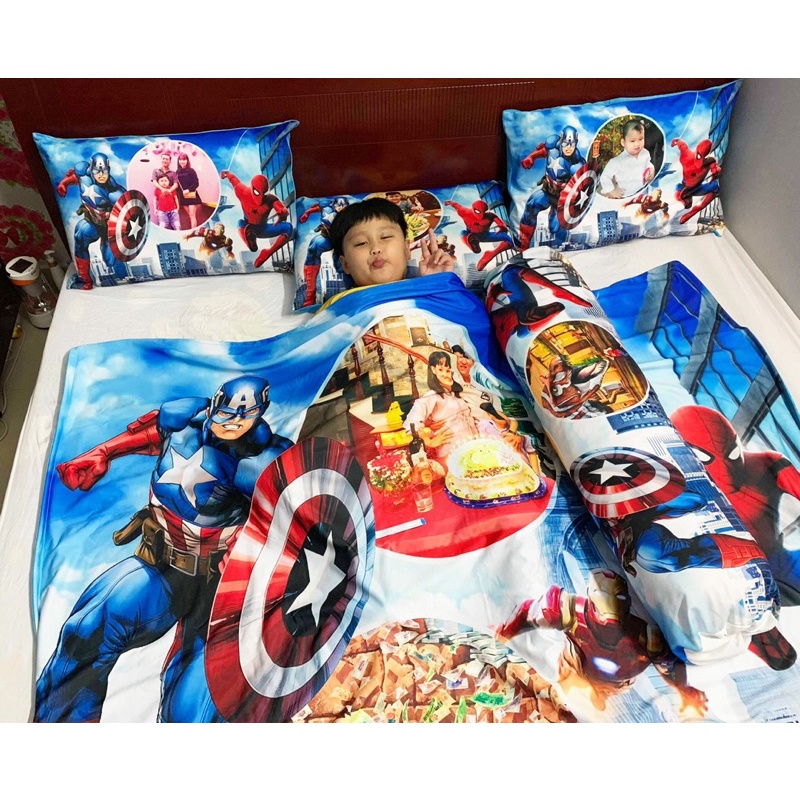 Chăn Superhero in ảnh bé