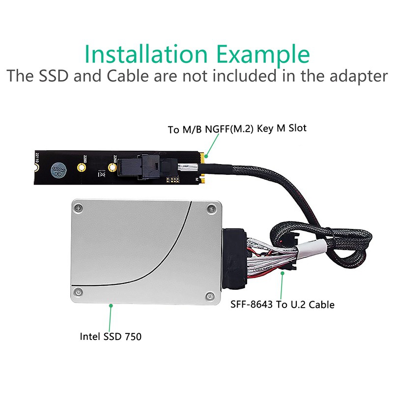 Card Chuyển Đổi Sff-8643 Mini-Sas Hd 36-pin Sang M.2 Cho U.2 Nvme Pcie-Nvme Ssd Support Intel 750 2.5-inch