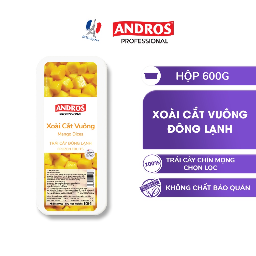 Xoài Cắt Vuông Đông Lạnh - Không chất bảo quản