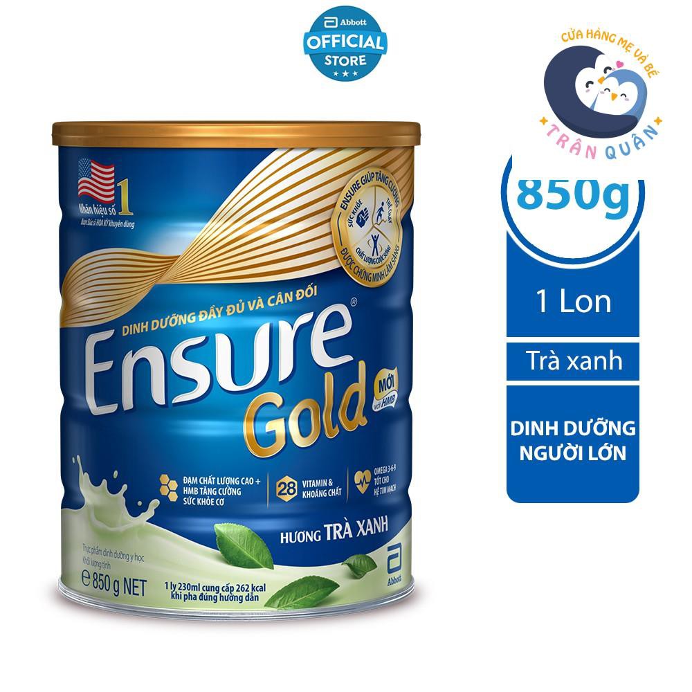 Sữa bột Ensure Gold (HMB) Trà xanh 850g