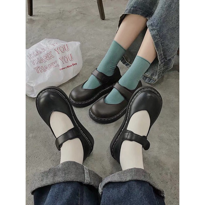 Giày lolita mũi tròn phong cách vintage kèm ảnh thật