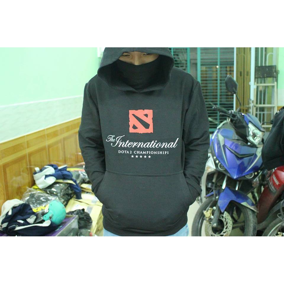 Áo khoác Hoodie Zipper Zipper đen in decal Dota2 phản quang