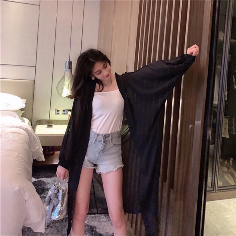 Áo choàng đi biển bikini voan dáng dài áo choàng tắm nữ kimono rộng nhiều màu kiểu Hàn Quốc chất đẹp Quảng Châu DK2T403