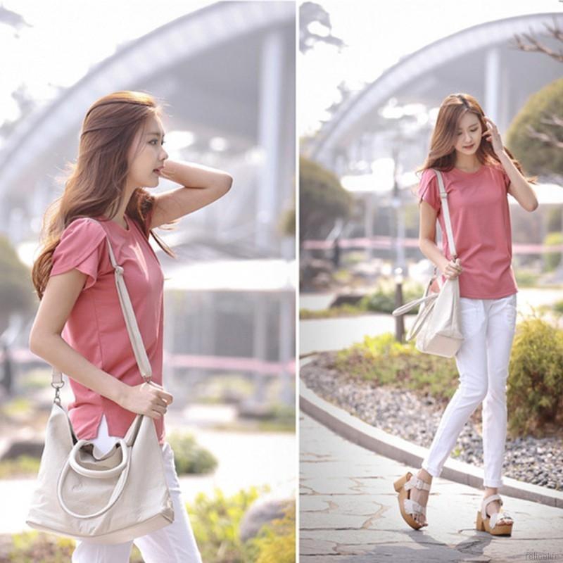 FREESHIP ĐƠN 99K_ Áo nữ cổ tròn tay ngắn thời trang xinh xắn