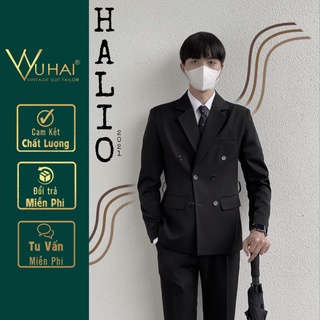 Vest nam Hàn Quốc dáng 6 cúc màu đen trẻ trung lịch lãm-Hai TaiLor