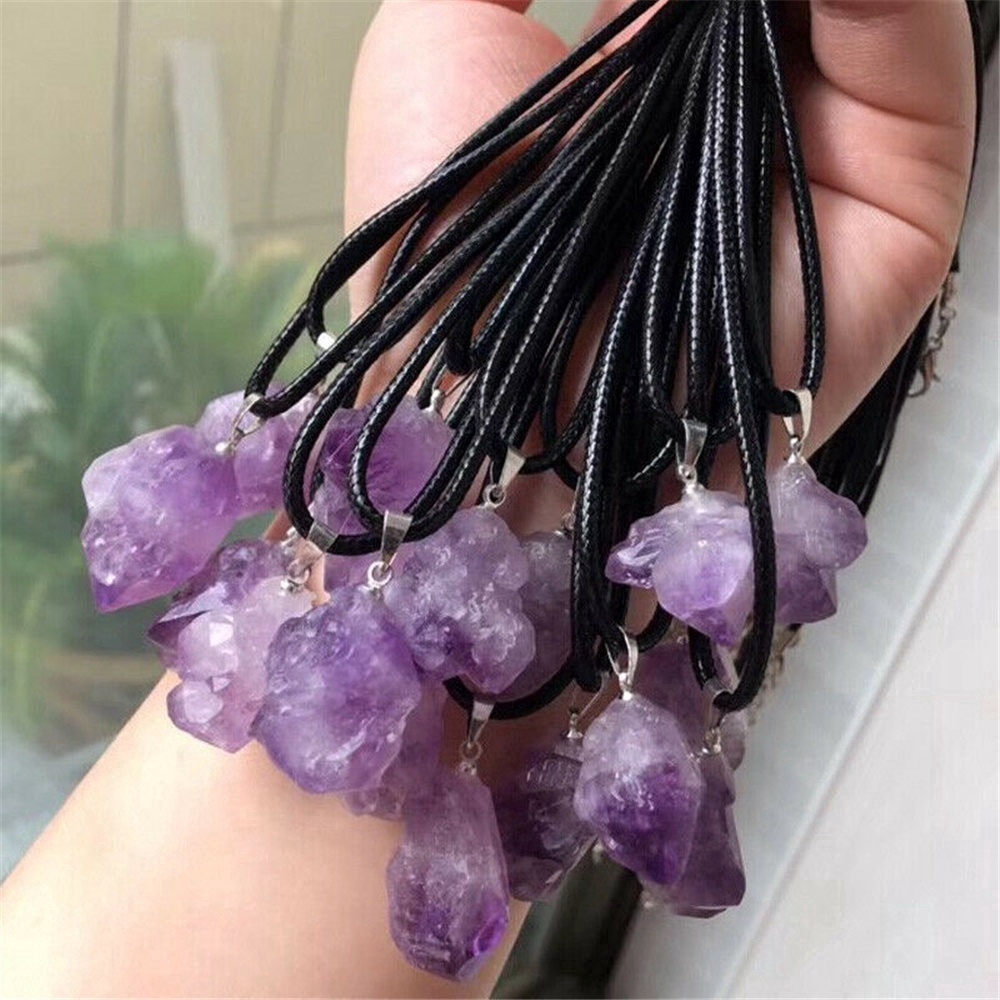 1 Dây Chuyền Mặt Đá Thạch Anh Tím Thời Trang Cho Nữ
