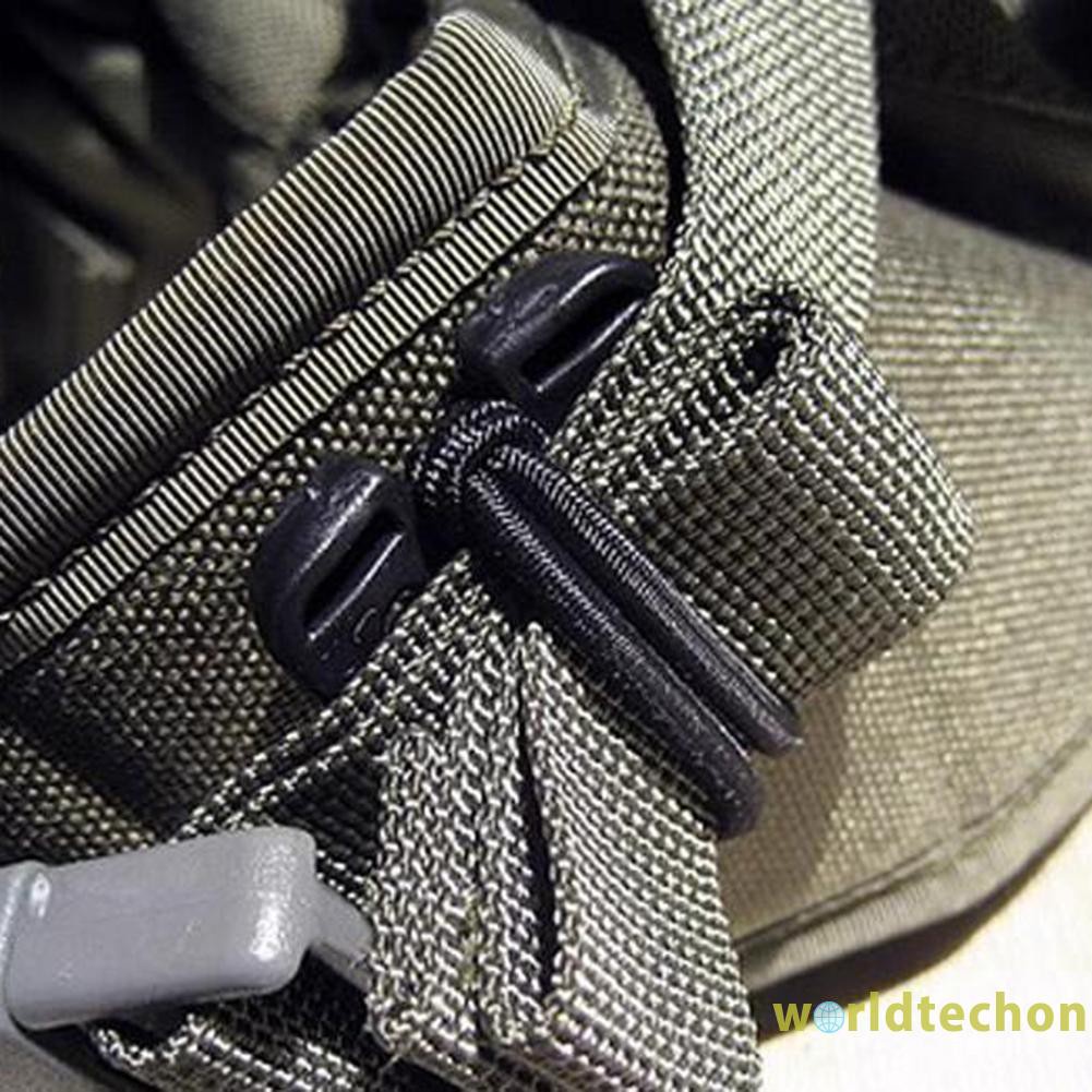 READY STOCK 10pcs/Lot Molle Backpack Carabiner EDC Elastic Rope Webbing Fixed Buckle