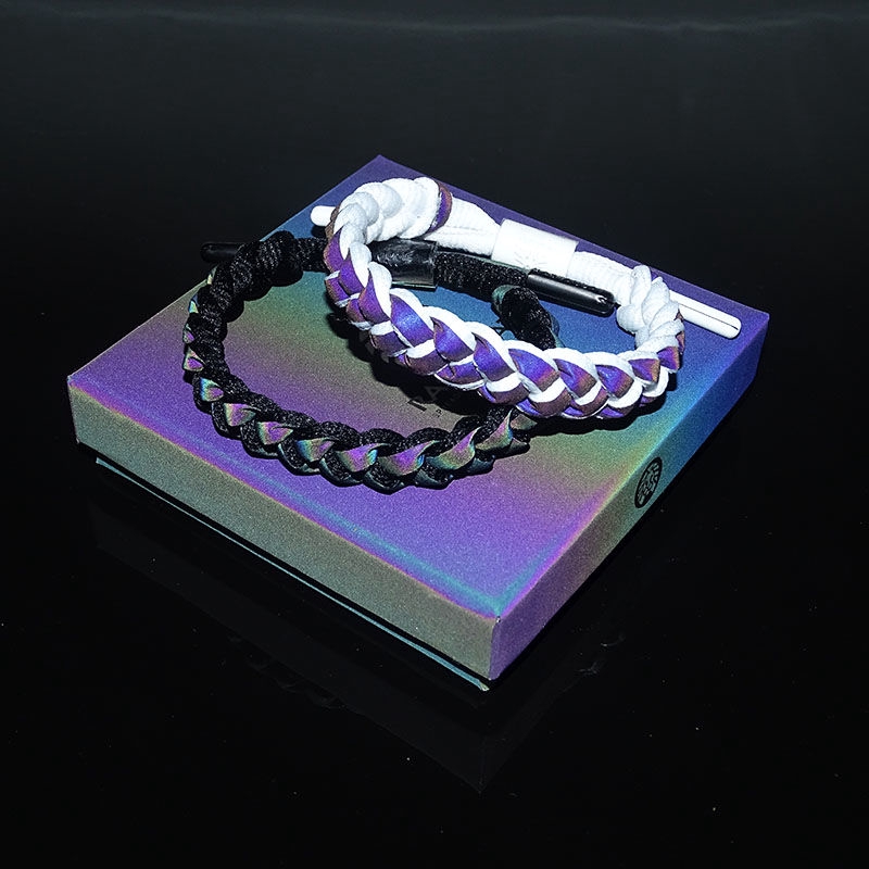 Vòng Tay Dây Bện Phản Quang Kèm Hộp Đựng Thời Trang Cho Nam Và Nữ