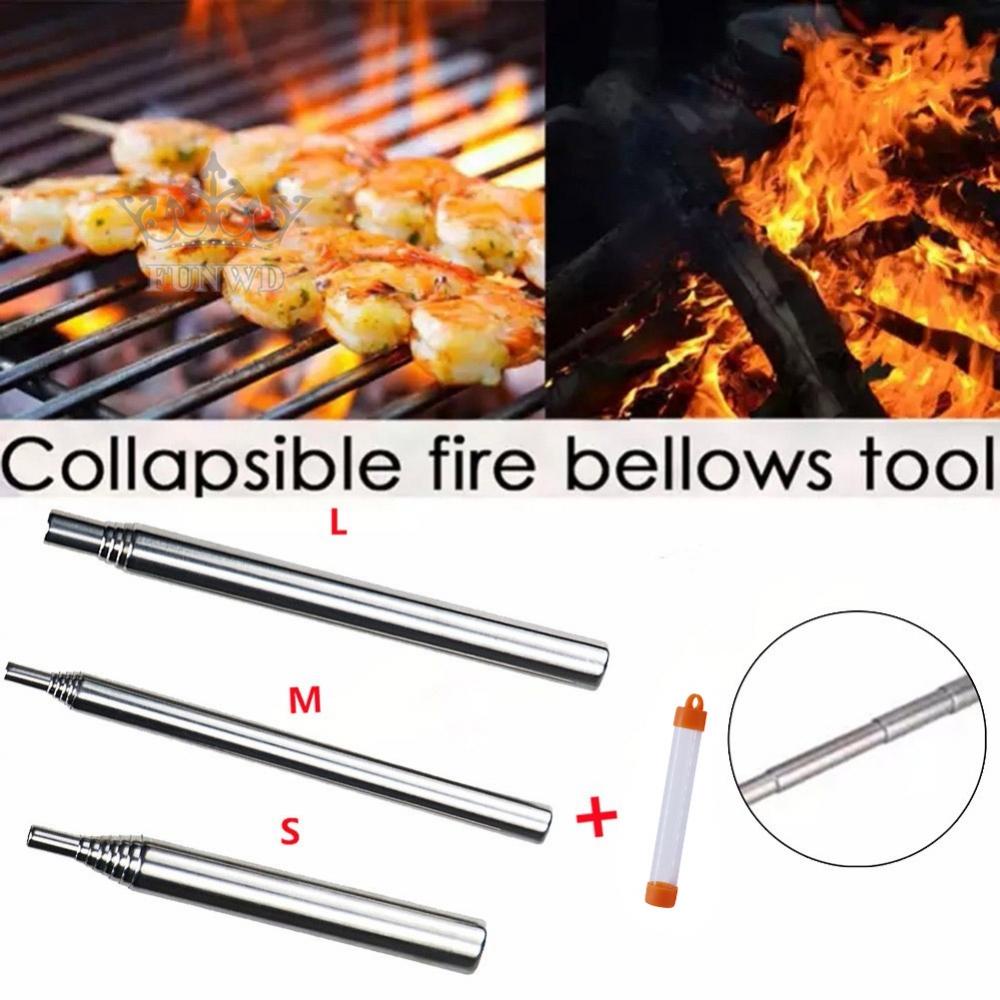 【FUNWD】Outdoor Telescopic Pocket Bellows Survival Fire Camping Blowing Torch S/M/L brand new and high quality