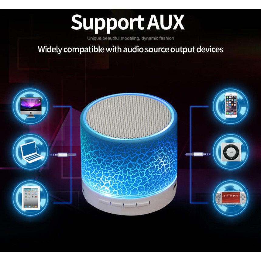 Loa không dây bluetooth mini có đèn LED thay đổi màu sắc mới