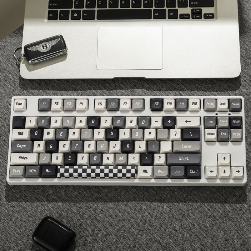 Keycap cho bàn phím cơ màu trắng, đen hỗ trợ layout MacOs