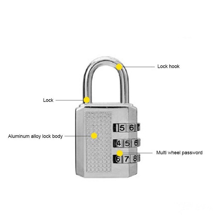 Khóa 3 số, Ổ Khoá  mật khẩu vali, tủ két tiện dụng không cần chìa
