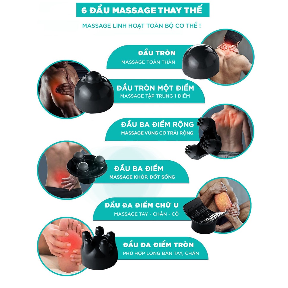 Máy Massage Cầm Tay Đa Năng Cao Cấp KINGTECH LUX-900 - Mát Xa Toàn Thân, Chuyên Sâu Cho Lưng, Cổ, Vai, Gáy Cánh Tay