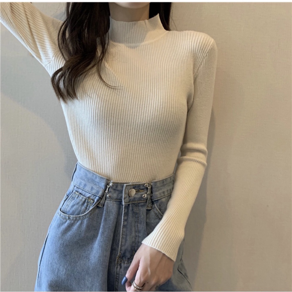 áo len nữ cổ 3 phân,áo len tăm quảng châu cao cấp nội y xanh loại 1 chất đẹp giá sỉ