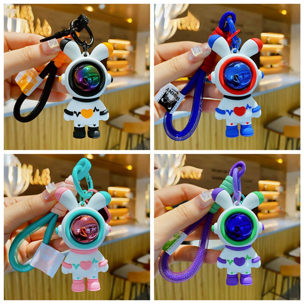 1 Móc Khóa Hình Thỏ Phi Hành Gia Hoạt Hình Đáng Yêu