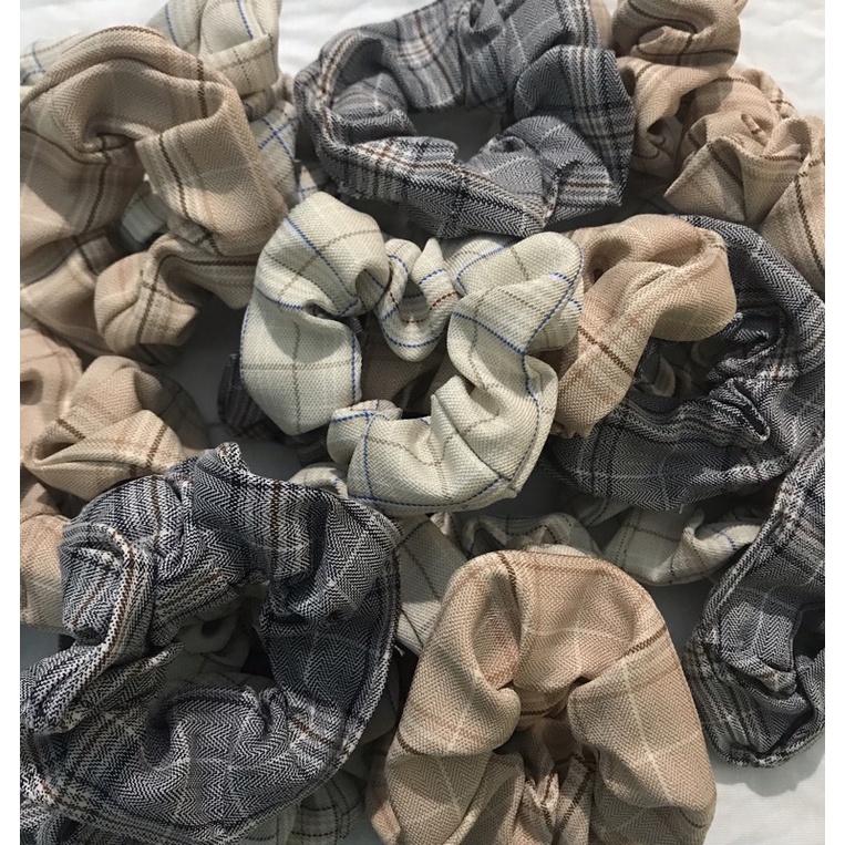 Dây buộc tóc ruột gà kẻ caro phong cách Hàn Quốc Plantnery