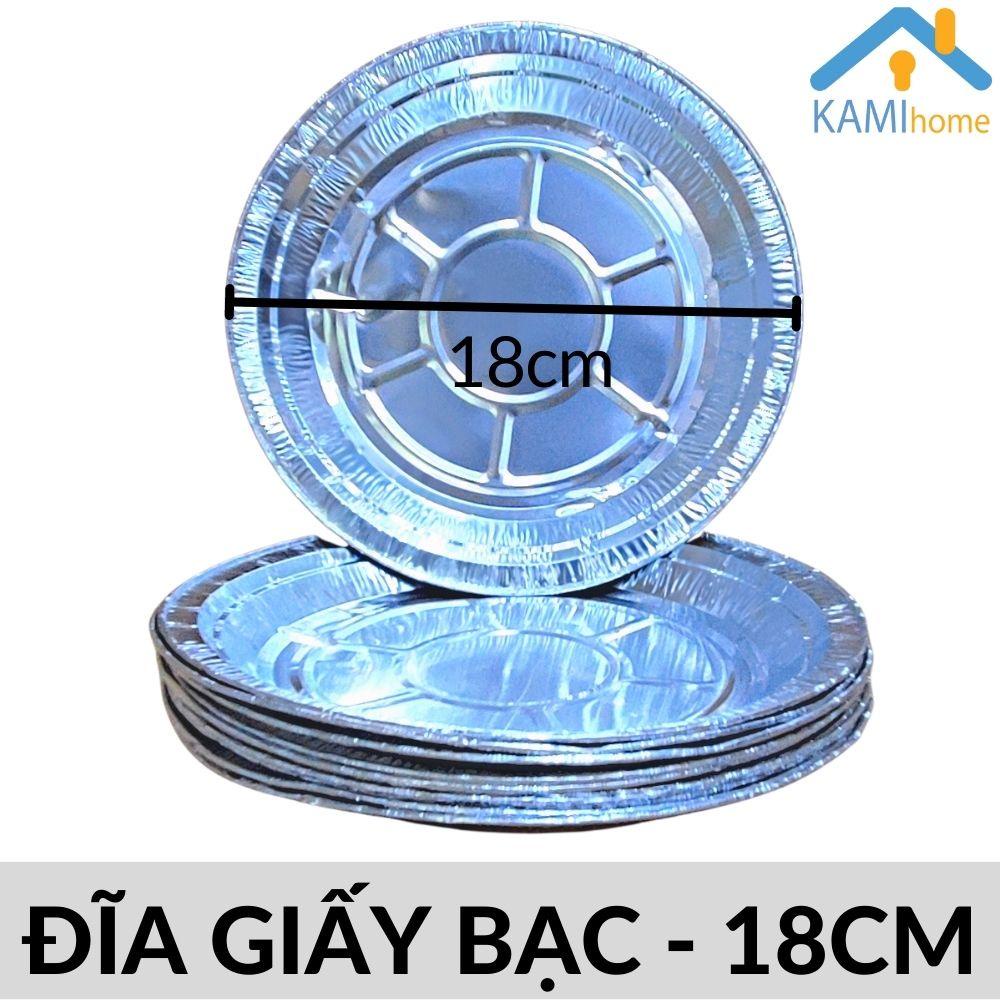 (Bộ 10) Khay giấy bạc lót nồi chiên không dầu dạng Đĩa cỡ lớn 18cm KM 20097