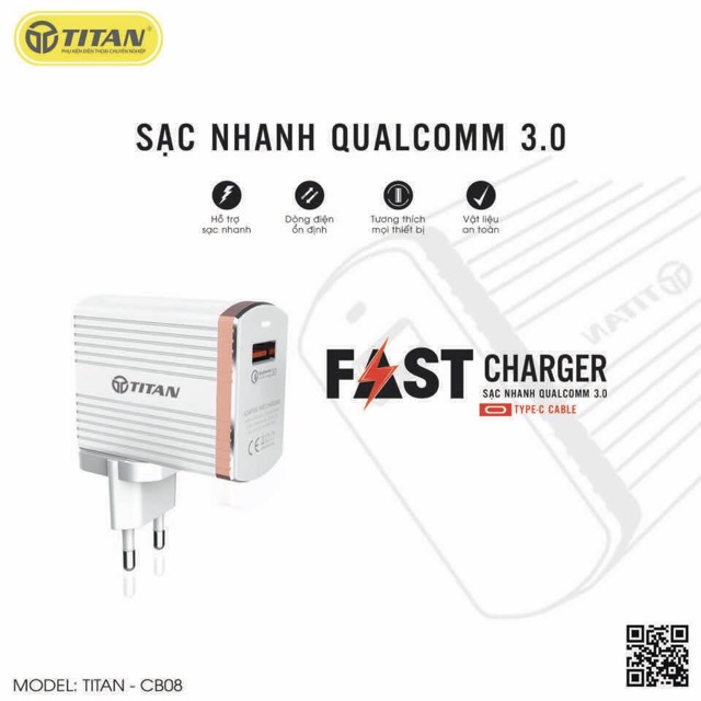 Combo sạc nhanh TITAN CB08