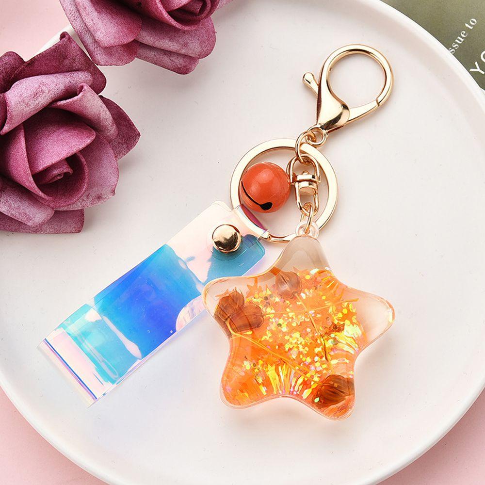 Móc Khóa Hình Vỏ Sò / Sao Biển Màu Laser Lấp Lánh Thời Trang