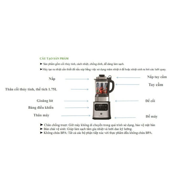 Máy xay sữa hạt đa năng cao cấp kg175bh1 hàng chính hãng bảo hành 12 tháng