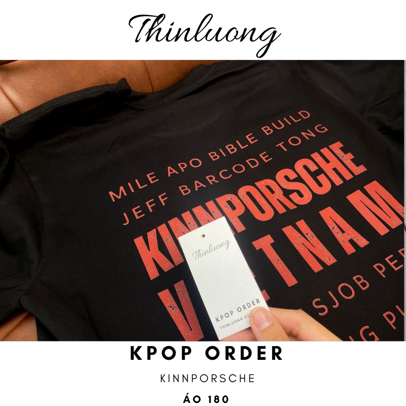 Áo Kinnporsche màu đen thun cotton cổ tròn giống kiểu Bible Build