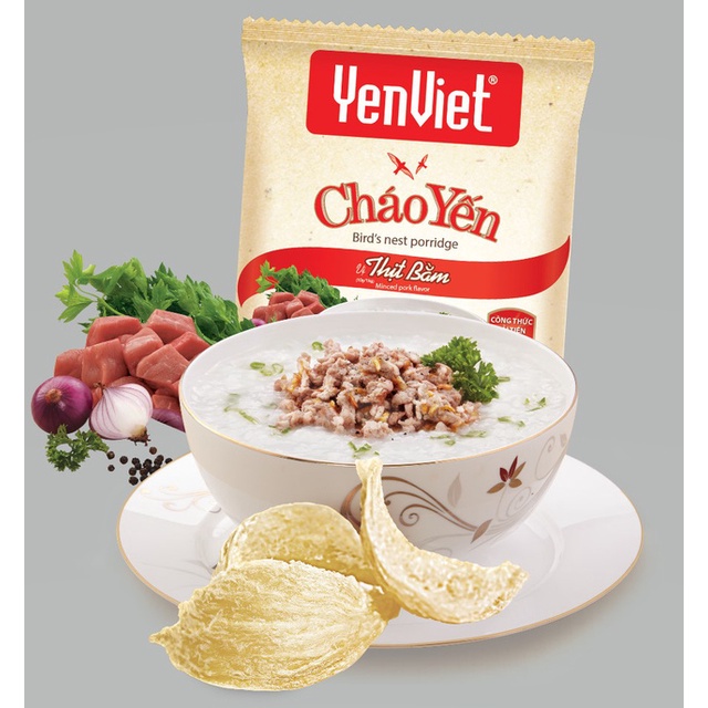 Cháo yến thịt bằm/chay rau nấm Yến Việt gói 50g