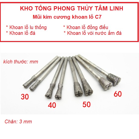 Mũi kim cương khoan lỗ lu thống, đồng điếu, ngọc bích| Kho tổng phong thủy tâm linh