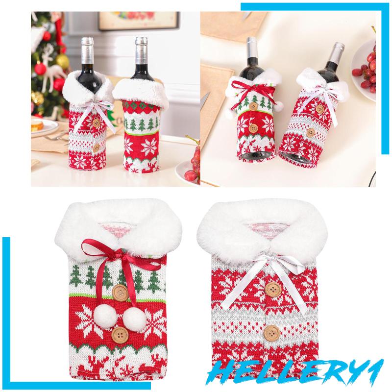 [Hellery1] Túi Bọc Chai Rượu Vang Trang Trí Giáng Sinh