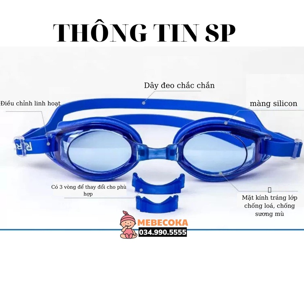 Kính bơi người lớn loại CAO CẤP có lớp tráng gương chống lóa, chống tia UV siêu an toàn