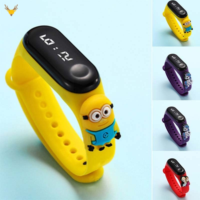 Đồng Hồ Điện Tử Xiaomi 4 Led Hình Búp Bê Hoạt Hình Chống Thấm Nước