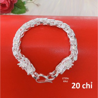 Lắc tay bạc nam hình đầu rồng cực chất