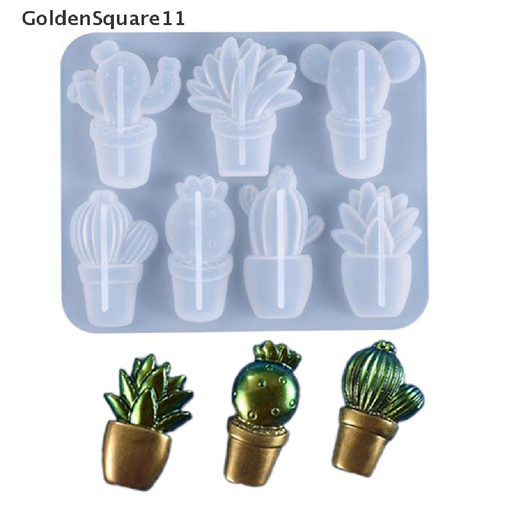 Khuôn Silicone Làm Mặt Dây Chuyền Hình Chậu Xương Rồng 3D DIY