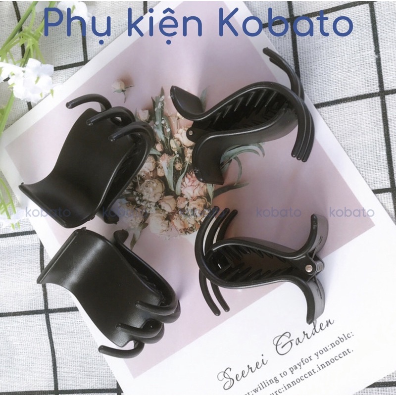 Kẹp tóc càng cua 3 răng, 5 răng màu đen nhựa nhám và bóng