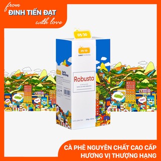 Cafe Premium Robusta nguyên chất cao cấp EARLY MORNING, cà phê hạt rang xay pha phin pha máy 250gr