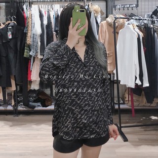 Áo Sơ Mi Tay Dài In Chữ ( Freesize 50-80kg,V1<110cm)