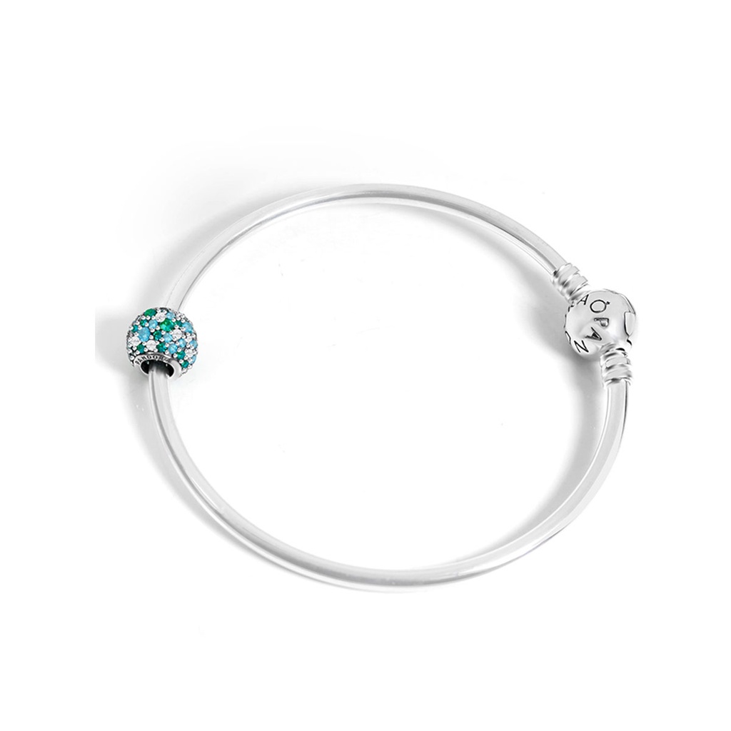 Đại dương xanh pavé pha lê Vòng đeo tay Charm Hạt Quà tặng Đảng